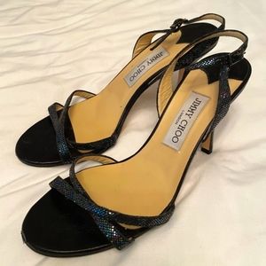 JIMMY CHOO Authentic Black Glitter Sparkle Heels 👠